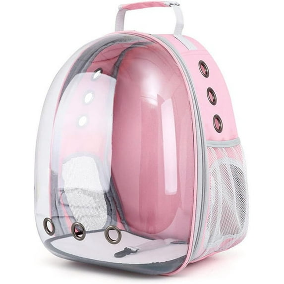 Bubble Carrying Bag for Small Medium dogs Cats, Space Capsule Pet Hiking backpack, Airline Approved Travel carrier - Pink