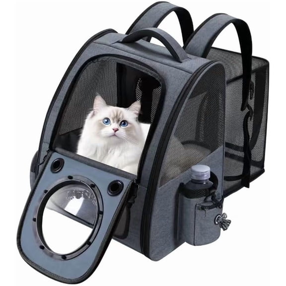 Bubble Cat Backpack Carrier, Expandable Cat Carrier Backpack,Breathable Pet Backpack for Medium Cat,Kitten and Small Puppy, Large Space,Portable Bags Foldable Dog Backpack for Traveling,Hiking