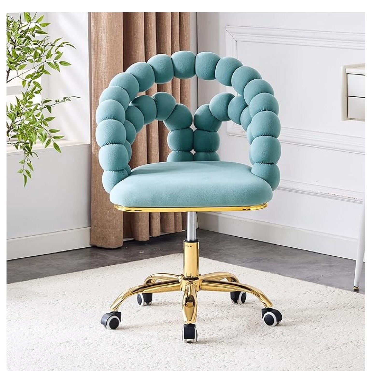 Bubble Chair Ball Chain Chair with Wheels, Height Adjustable Swivel ...
