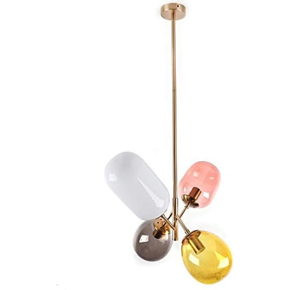 Bubble Chandelier, Balloon Chandelier Colorful Pendant Light, Glass Pendant Light Ceiling Light Fixture, Balloon Hanging Lamp with 53.8-107.6ft2 Illuminated Area, Chandelier for Bedroom Kitchen