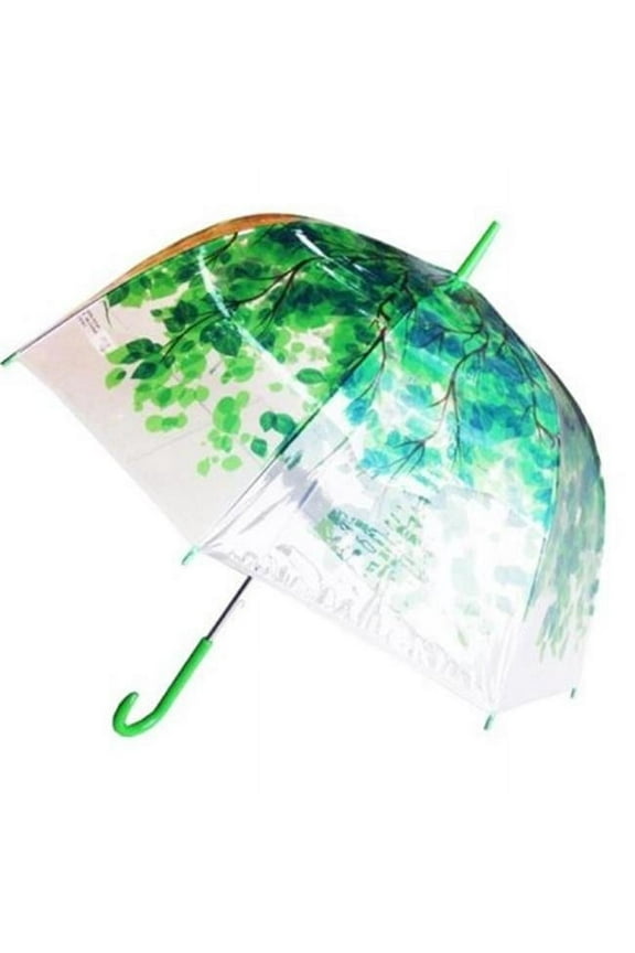 Bubble Clear Dome Shape Umbrella in Forest Print