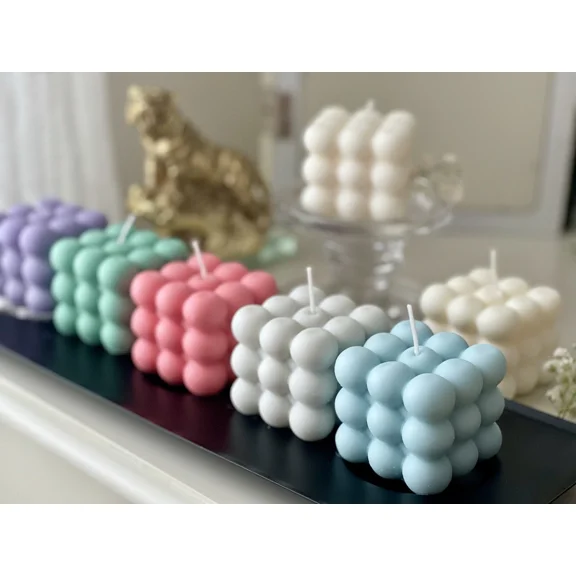 Bubble Cube Candle, Soy Wax Candle, Christmas Decor, Christmas Gift, Aesthetic