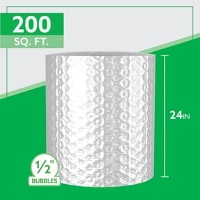 Bubble Cushion Roll, 24" x 100', 1/2" Extra Large Bubbles, Bulk Protective Packaging, 1 Roll