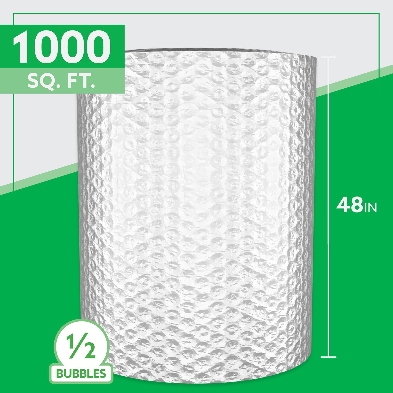 Bubble Cushion Roll, 48" x 250', 1/2" Extra Large Bubbles, Bulk Protective Packaging, Industrial, 1 Roll