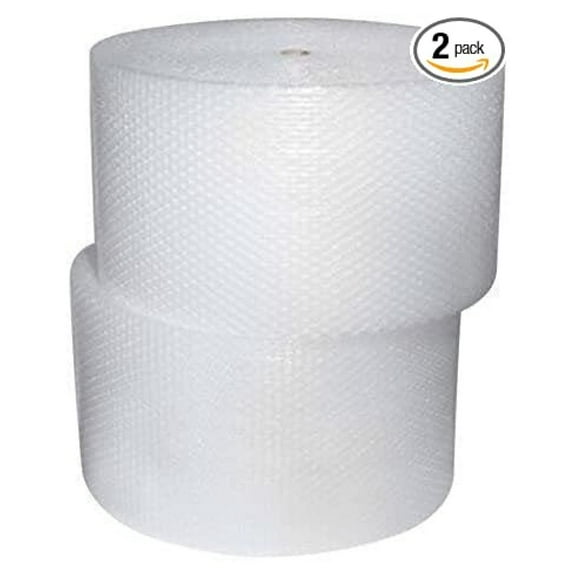 Bubble Cushioning Wrap Roll - 3/16" Small Bubble Pack - 700ft x 12" Wide, Perforated - 2 Rolls, Shipping & Moving Supplies for Fragile Items, Packaging Material