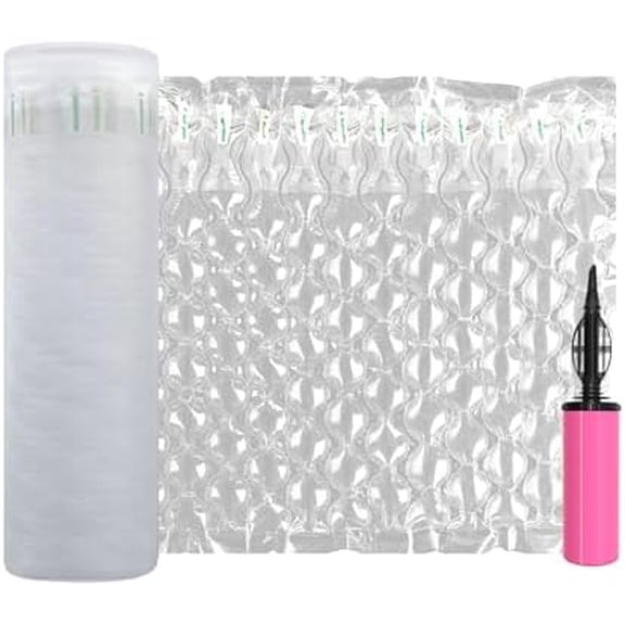 Bubble Cushioning Wrap Roll Inflatable Bottle Shipper Protector Sleeve, Air Pillows for Shipping Large Size Air Bubbles Packing Supplies for Fragile Items Recyclable Packaging Material 12"x82'