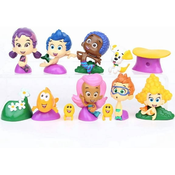 Bubble Fish Guppies Figure 12 Pcs Figurine Collection!