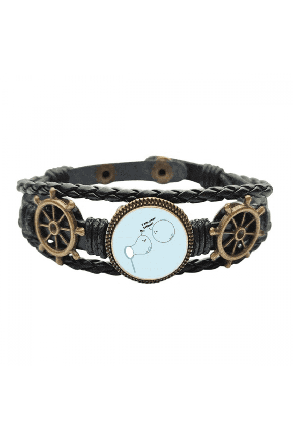 Bubble Game Blowing Art Deco Fashion Leather Braided Ocean Bracelet Wristband