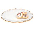 thumbnail image 1 of Bubble Glass Scalloped Gold Rim Round Platter or Tray, 1 of 2
