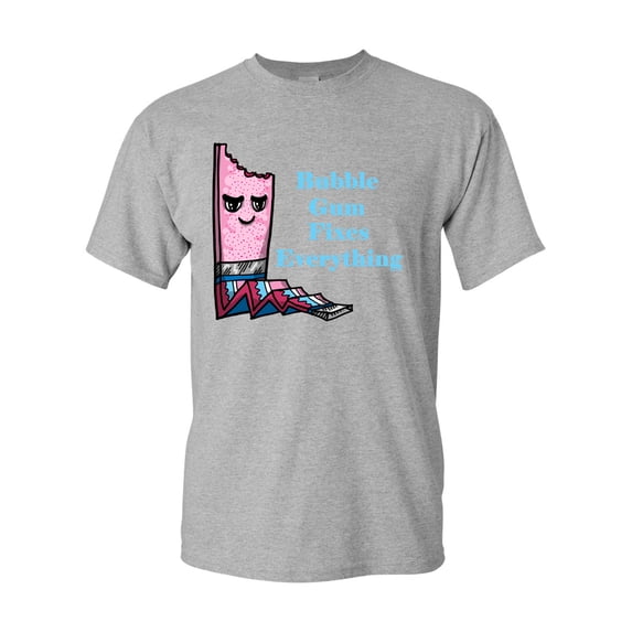 Bubble Gum Fixes Everything Adult DT T-Shirts Tee