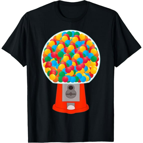 Bubble Gum Machine Gumball Machine Fun Halloween Party T-Shirt men and women can wear,black,white,creative gift