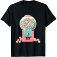 thumbnail image 1 of Bubble Gum Machine Sweet Candy Chewing Bubble Gums T-Shirt men and women can wear, black, white, gifts, 1 of 4