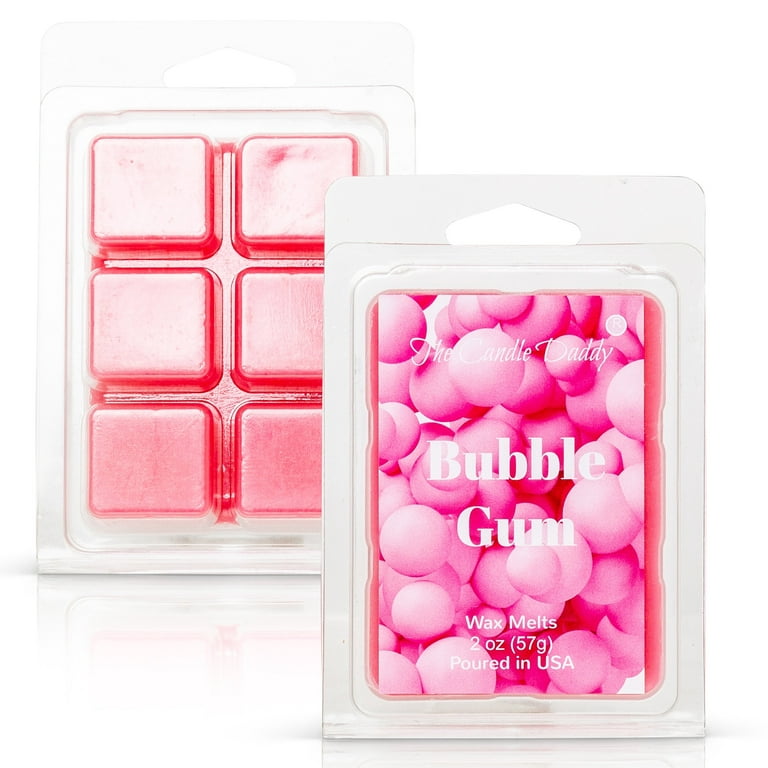 Bubble Gum - Pink Bubble Gum Scented Melt- Maximum Scent Wax Cubes/Melts- 1  Pack -2 Ounces- 6 Cubes 