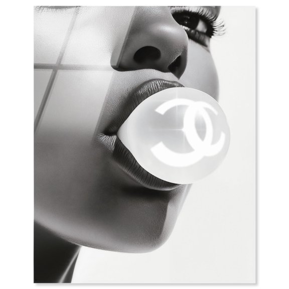 Bubble Gum Pop Monochrome High-Gloss Frameless Acrylic Glass Wall Art Fasion by Art Remedy, Ready to Hang, 16 x 20