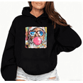 thumbnail image 1 of Bubble Gum Santa Christmas Graphic Tee T-Shirt Top Print Commuting Hooded long-sleeved Black S-2XL, 1 of 7