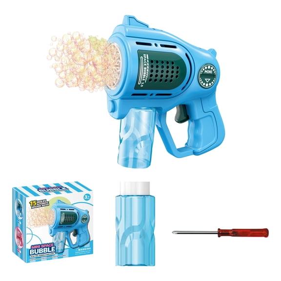 Bubble Gun with 15-Holes Automatic Bubble Machine, Continuous Bubble Blower for Outdoor Summer Fun, Easter Party Favors Wedding Activities Gift