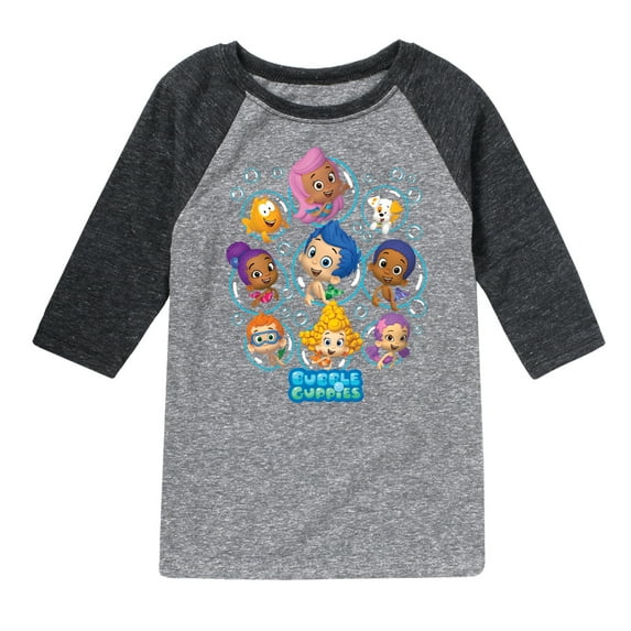 Bubble Guppies - Bubble Grid - Toddler And Youth Raglan Graphic T-Shirt