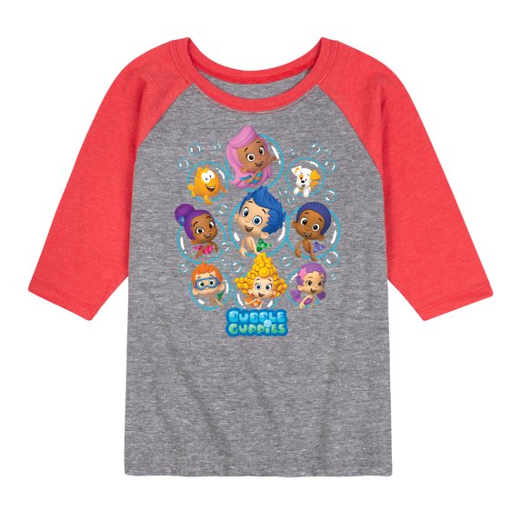 Bubble Guppies - Bubble Grid - Toddler And Youth Raglan Graphic T-Shirt