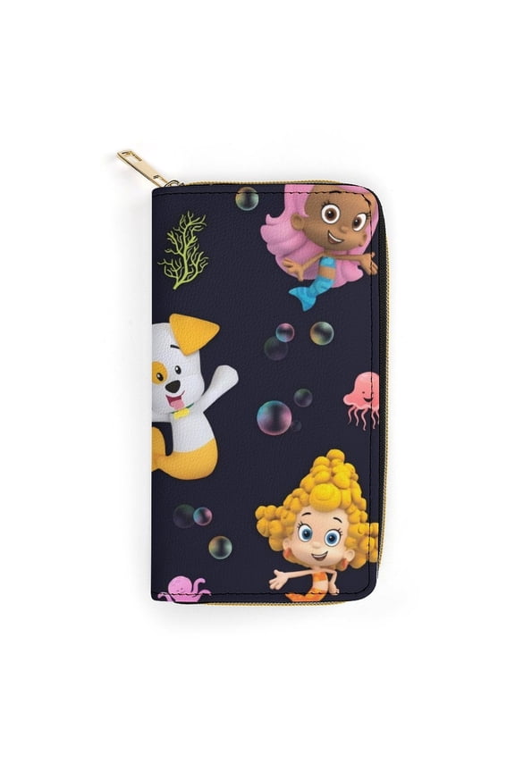Bubble Guppies Cute Cartoon zippered PU card holder wallet 19.7x10.5cm
