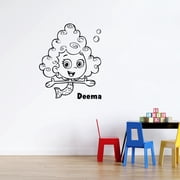 Bubble Guppies Deema Wall Art Decal - 20" x 25" Removable Cartoon Series Home Decorative Art | Vinyl Adhesive Kids Bedroom Nursery Room Decoration Sticker - Black