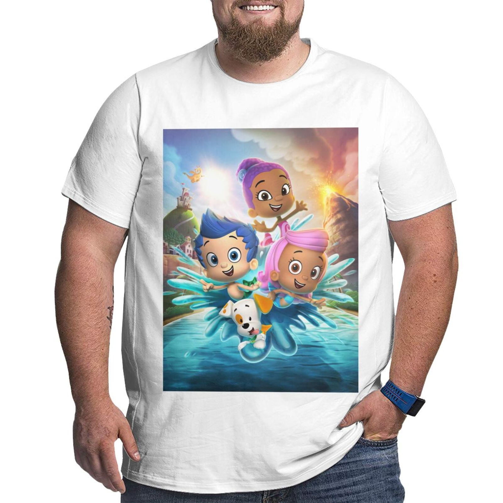 Bubble Guppies Men'S Big Size Short Sleeve Fashion Breathable And