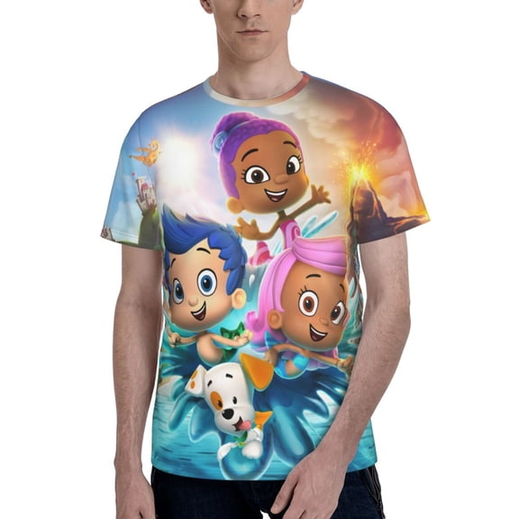Bubble Guppies Men's T-Shirt Graphic Print Crew Neck Unisex Short Sleeve Hip Hop Adults Tees Top Streetwear