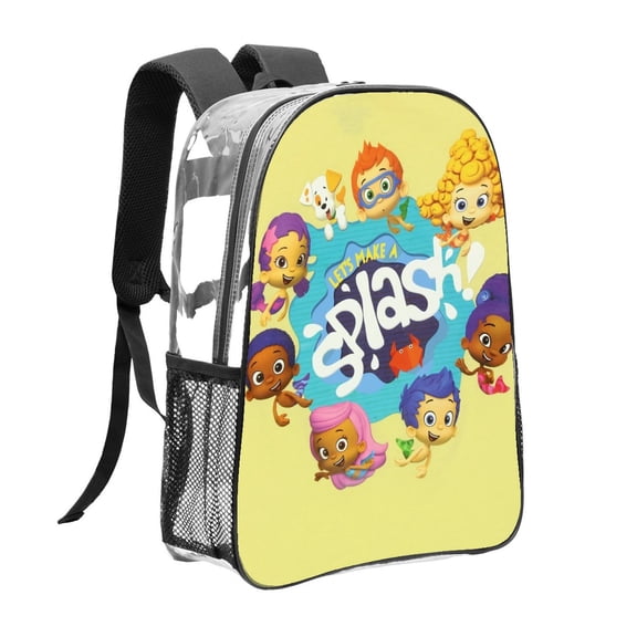 Bubble Guppies Pattern Transparent Backpack Lightweight And fashionable Showcasing Personality And Leading The Trend