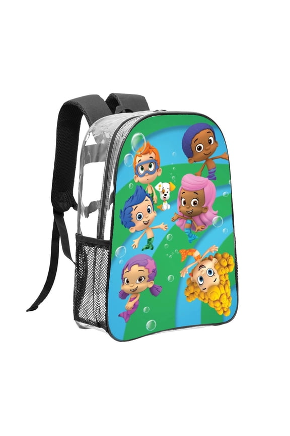 Bubble Guppies Pattern Transparent Backpack Lightweight And fashionable Showcasing Personality And Leading The Trend