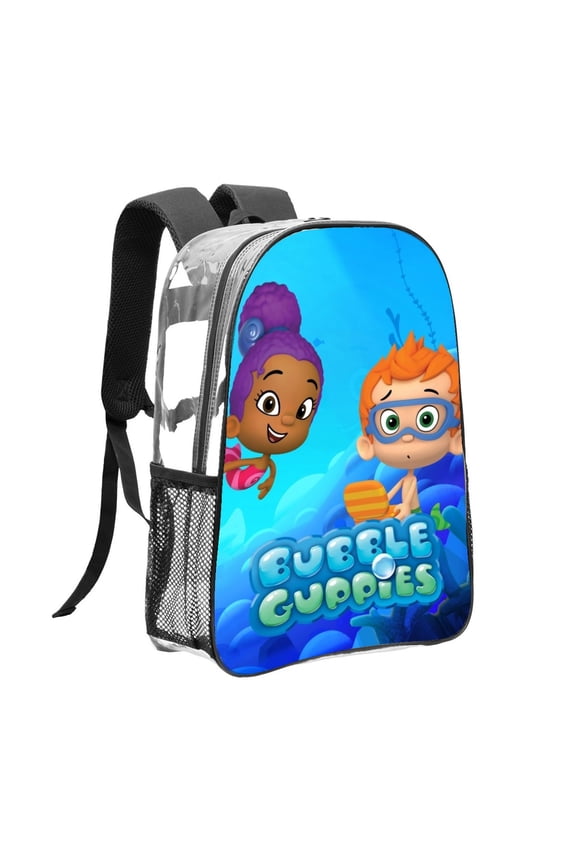 Bubble Guppies Pattern Transparent Backpack Lightweight And fashionable Showcasing Personality And Leading The Trend