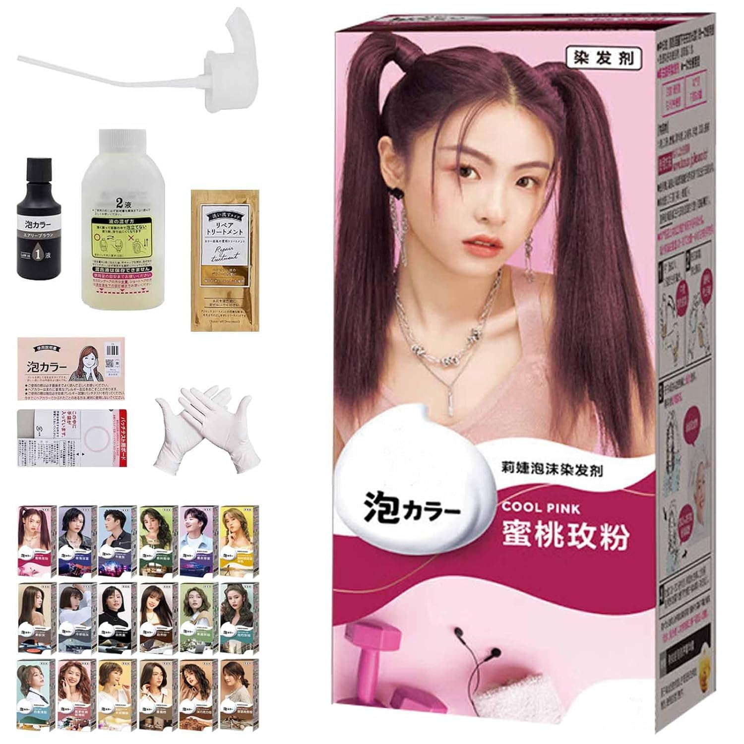 Bubble Hair Color Japanese, Tinte Japones, Foam Hair Dye, Kao Bubble Hair Color, Hair Dye