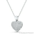 thumbnail image 1 of Bubble Heart Cubic Zirconia CZ Crystal Pave 17x12mm Pendant & Chain Necklace in .925 Sterling Silver w/ Rhodium, 1 of 1