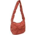 thumbnail image 1 of Bubble Hobo Bags for Women Quilted Tote Bag for Women Puffer Bag Quilted Bag Lightweight Puffy Tote Bag Quilted Padding Shoulder Bag - Brick red, 1 of 5
