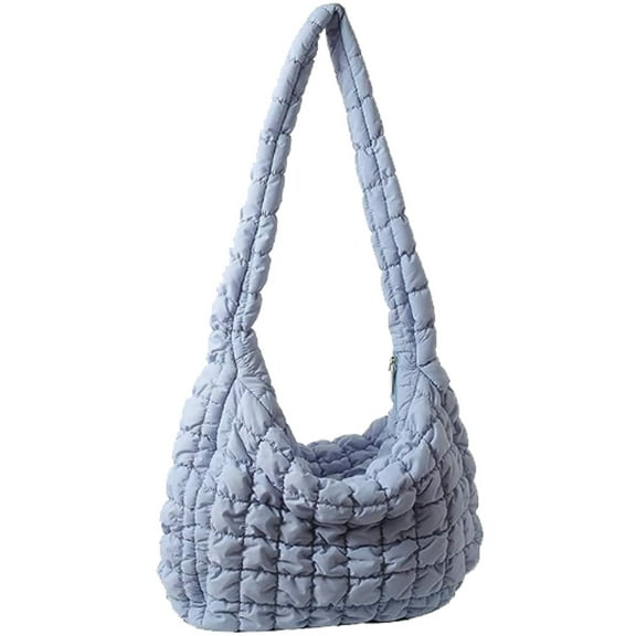 Bubble Hobo Bags for Women Quilted Tote Bag for Women Puffer Bag Quilted Bag Lightweight Puffy Tote Bag Quilted Padding Shoulder Bag,Light blue