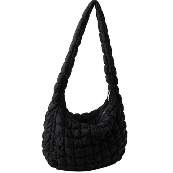 Bubble Hobo Bags for Women Quilted Tote Bag for Women Puffer Bag Quilted Bag Lightweight Puffy Tote Bag Quilted Padding Shoulder Bag,black