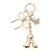 thumbnail image 1 of Bubble Initial Keychain with Bow & Butterfly - Gold Letter Bag Charms for Women, Cute Purse Handbag Accessories, 1 of 8