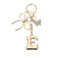thumbnail image 1 of Bubble Initial Keychain with Bow & Butterfly - Gold Letter Bag Charms for Women, Cute Purse Handbag Accessories, 1 of 8