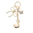 thumbnail image 1 of Bubble Initial Keychain with Bow & Butterfly - Gold Letter Bag Charms for Women, Cute Purse Handbag Accessories, 1 of 8