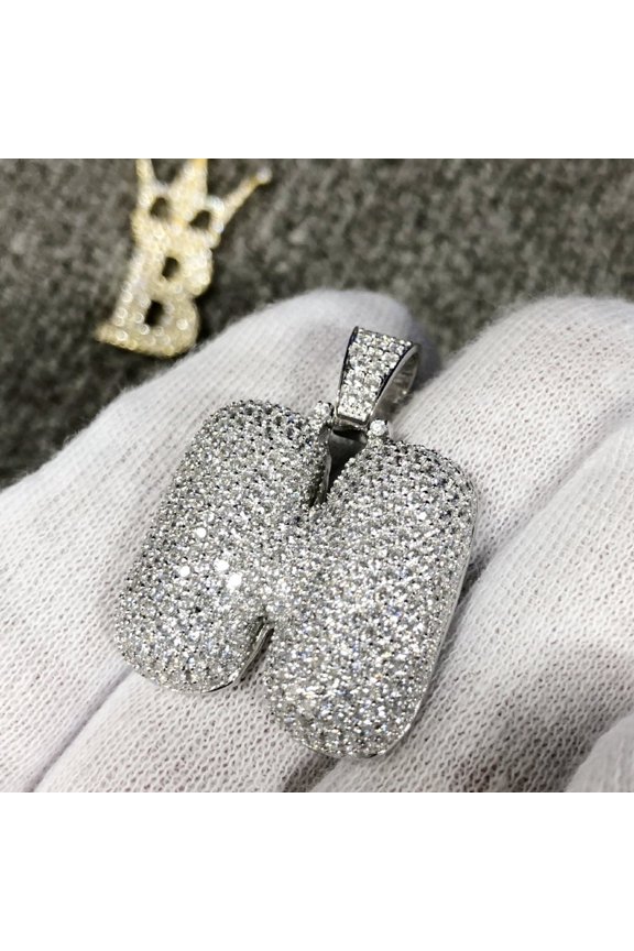 Bubble Initial Letters - .925 Sterling Silver - Rhodium (H)
