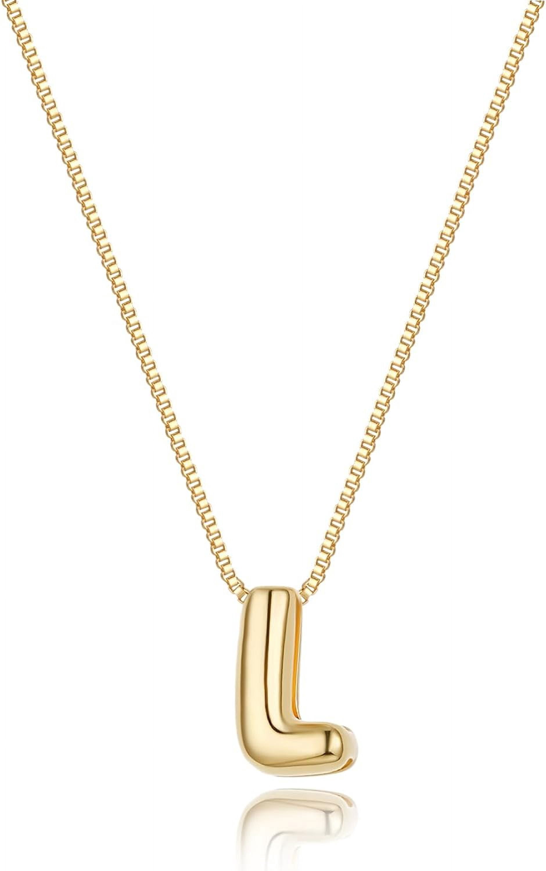 MARYLAX Bubble Gold Letter Necklace, 14k Gold Plated MARYLAX Bubble Gold Letter Necklace, 14k Gold Plated