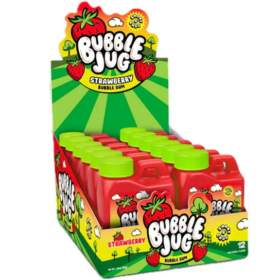 Bubble Jug Strawberry Bubble Gum 1.94oz Jug 12 ct Box