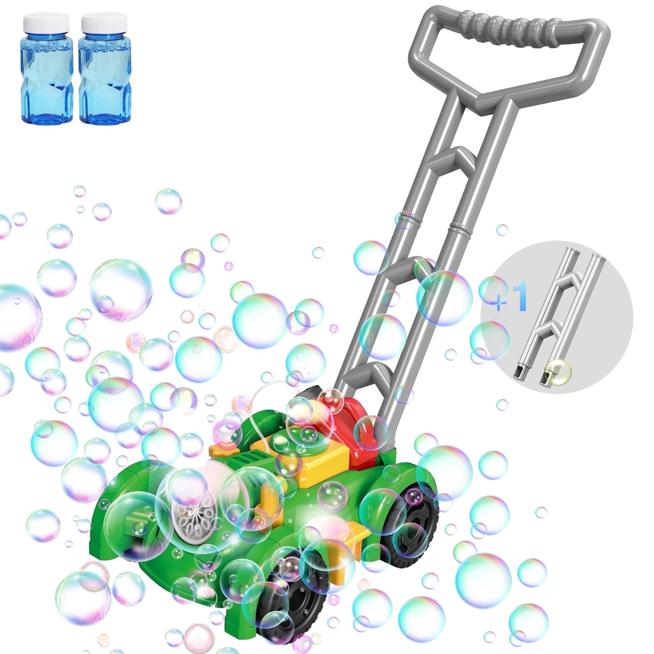 Koppop Bubble Lawn Mower Toy for Toddlers - Outdoor Push Toy with Bubbles, Birthday Gift for Boys Girls, Summer Backyard Games, Preschool Kids Activity (Green).