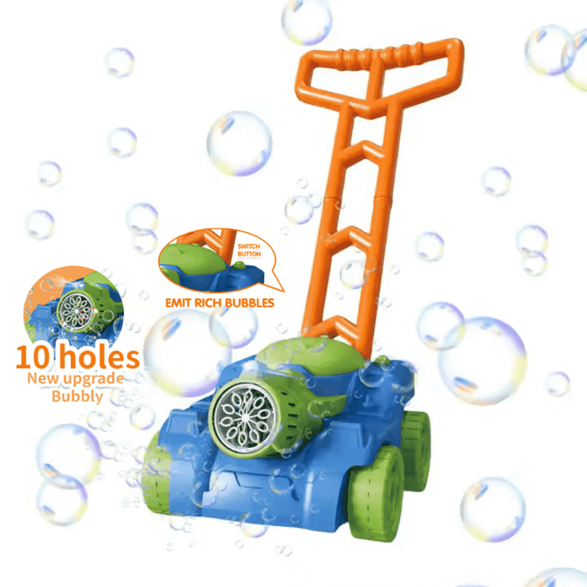 Bubble Lawn Mower, Bubble Machines Outdoor Toys with Lights, Bubbles Blower for Kids Birthday Gifts