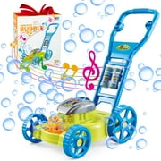 Bubble Lawn Mower Toddler Toys - Baby Toys Bubble Machine Summer Outdoor Toys Games, Bubble Mover Push Toy for Age 1 2 3 4 Year Old Preschool Kid Boys Girls Birthday-bule