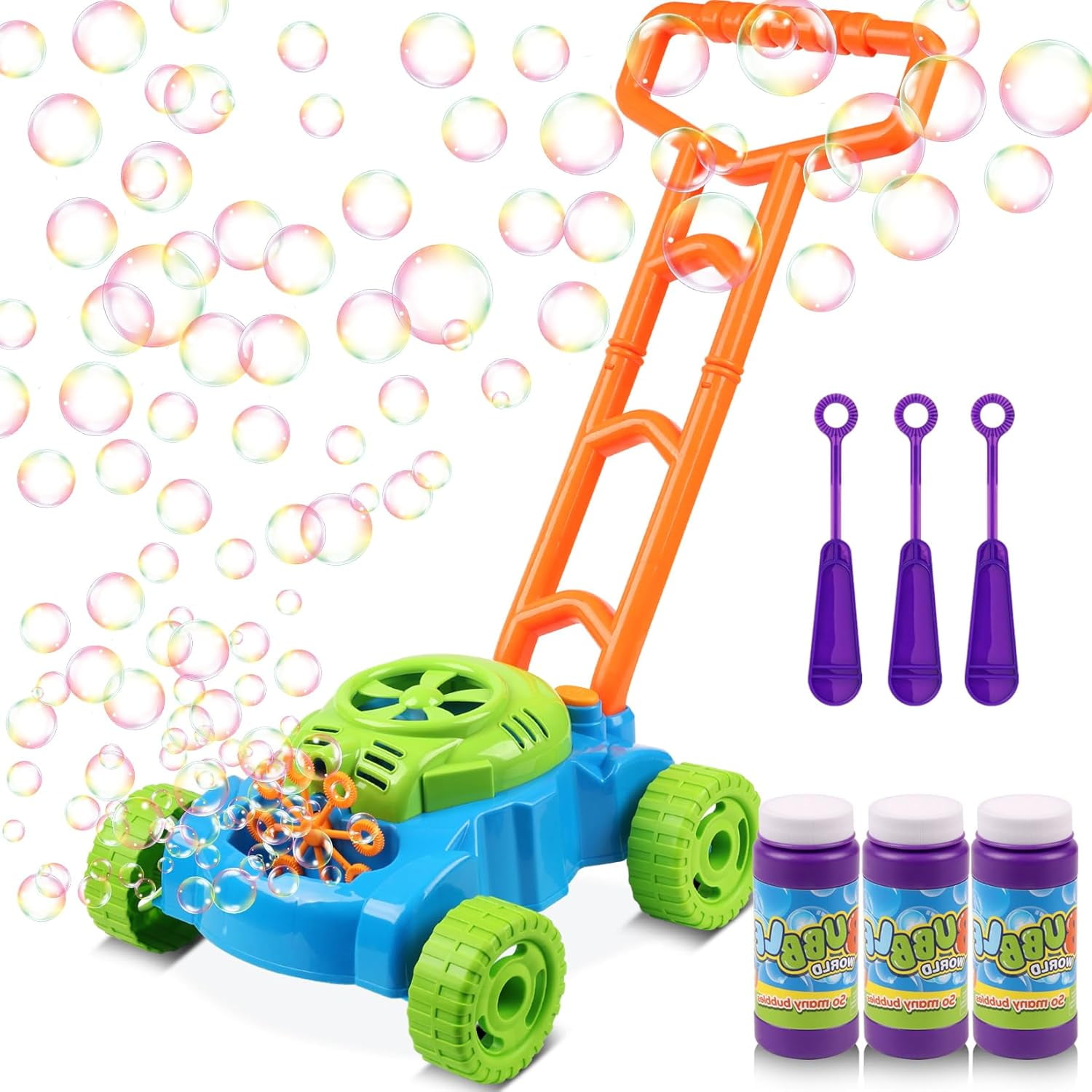 ToyVelt Bubble Lawn Mower For Kids - Automatic Bubble Blower With Sounds, Outdoor Toddler Toy