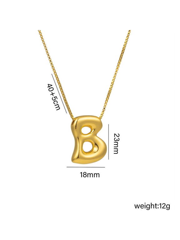 Necklace Gold,Initial Necklaces for Women,Trendy Necklace Gold Plated Dainty Necklace Chunky Gold Initial Pendant Necklace Jewelry for Women Gifts