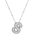 thumbnail image 1 of Bubble Letter Necklace Gold Initial Necklaces for Women - 14K Plated Chunky Necklace Dainty Jewelry for Women A-Z, 1 of 12