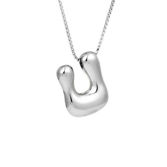 Bubble Letter Necklace Initial Necklaces for Women Name Necklace Personalized Bubble Pendant Necklace Dainty Necklaces Trendy Jewelry Gift