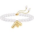thumbnail image 1 of Bubble Letter bracelet For Women, Balloon Initial 14k Gold Plated Pearl Chain Alphabet Pendant Charm Simple Adjustable Gift Jewelry, 1 of 8