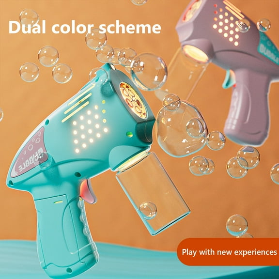 Bubble Machine under $5! Bzdzmqm Automatic Bubble Blower Gun With LED Lights, 50ml Leak Proof Bubble Machine ForkidsParty, Outdoor SummerToyBubble Maker, Birthday Easter Wedding Festival Favors