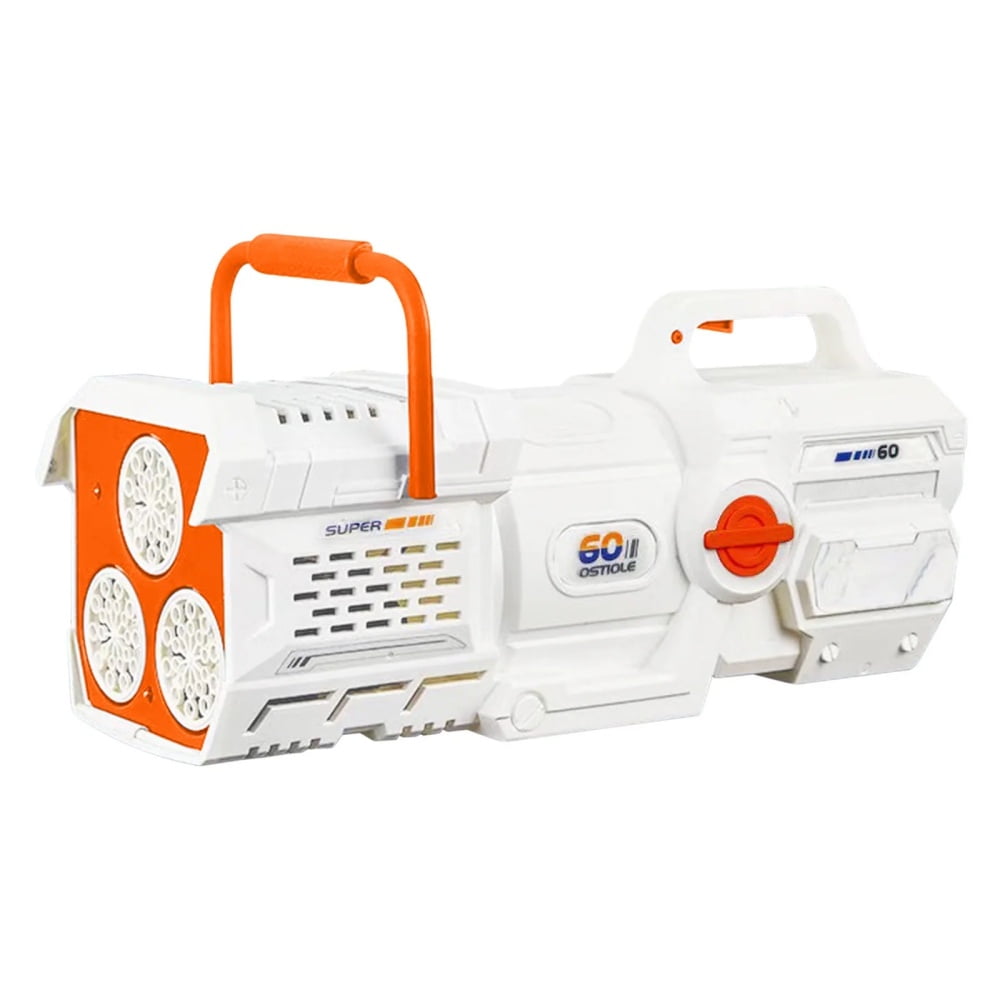 Bubble Machine 60-Holes,Electric Automatic Bubble Maker with Light, Toys For Girls Boys 3-12 Years-Orange